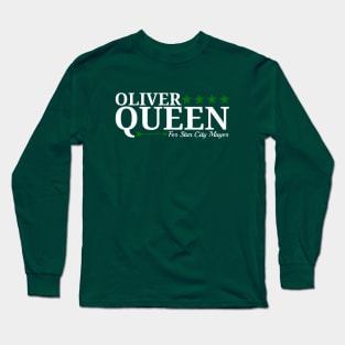 Oliver Queen For Star City Mayor - Green Arrow Design Long Sleeve T-Shirt